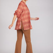 Camicia new Vulcano stampa fantasia rosa arancio