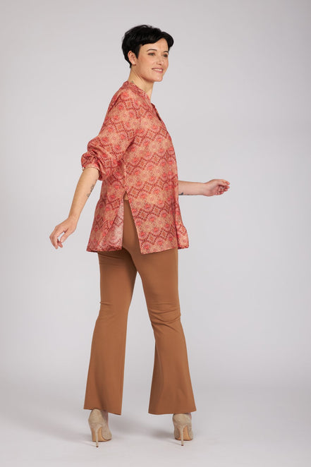 Camicia new Vulcano stampa fantasia rosa arancio