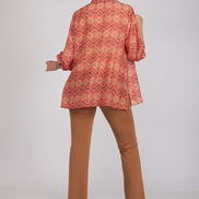 Camicia new Vulcano stampa fantasia rosa arancio