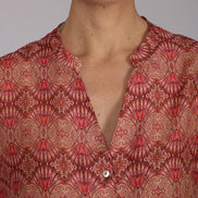 Camicia new Vulcano stampa fantasia rosa arancio