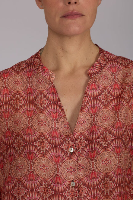 Camicia new Vulcano stampa fantasia rosa arancio