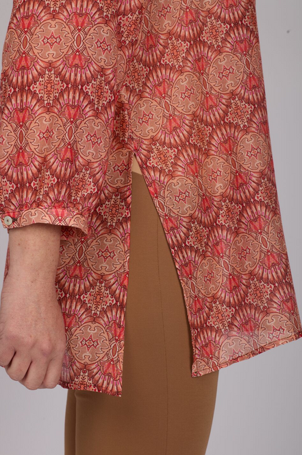 Camicia new Vulcano stampa fantasia rosa arancio