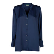 Camicia NY techno satin blu