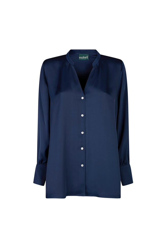 Camicia NY techno satin blu
