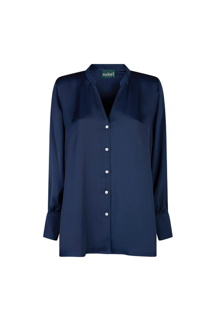 Camicia NY techno satin blu