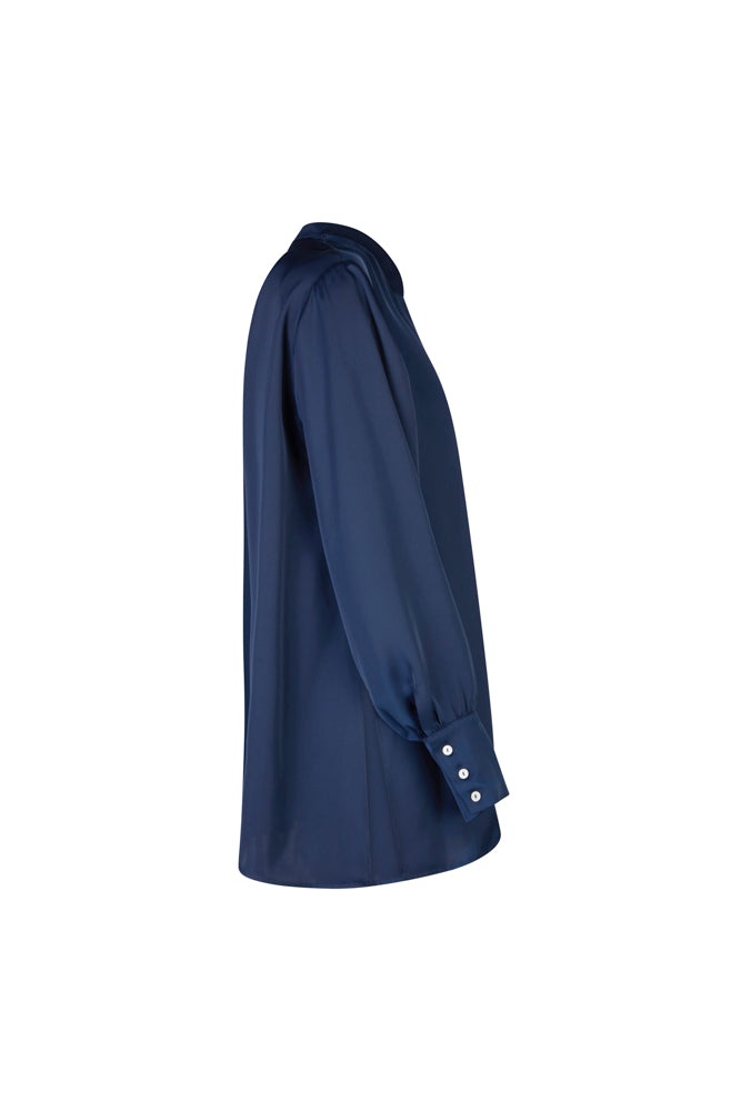 Camicia NY techno satin blu