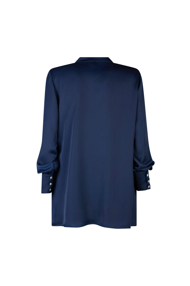 Camicia NY techno satin blu