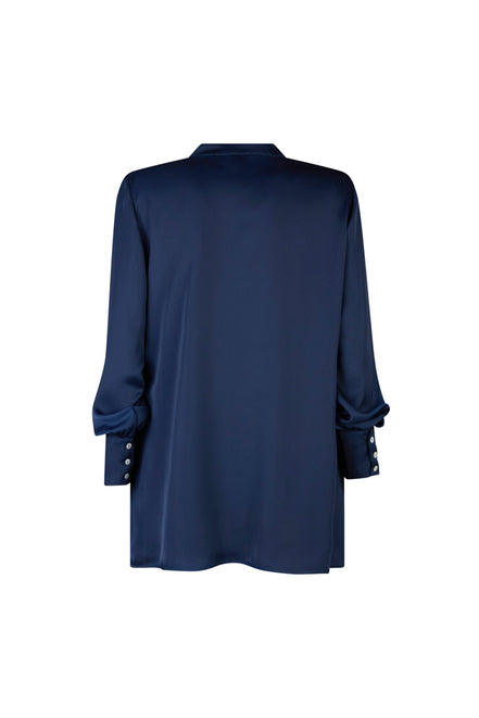 Camicia NY techno satin blu