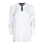 Camicia donna NY over in techno satin color latte