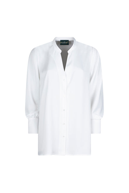Camicia donna NY over in techno satin color latte