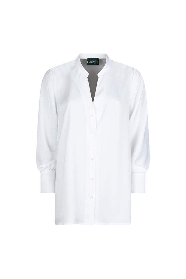 Camicia donna NY over in techno satin color latte