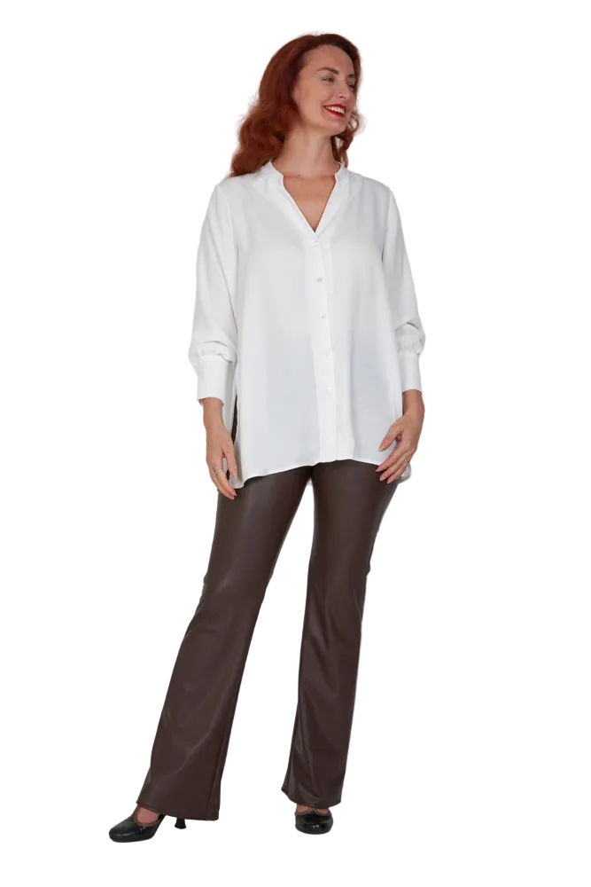 Camicia  NY techno satin latte