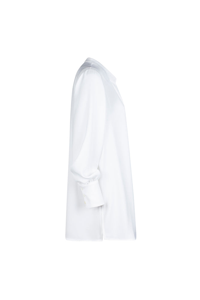 Camicia donna NY over in techno satin color latte