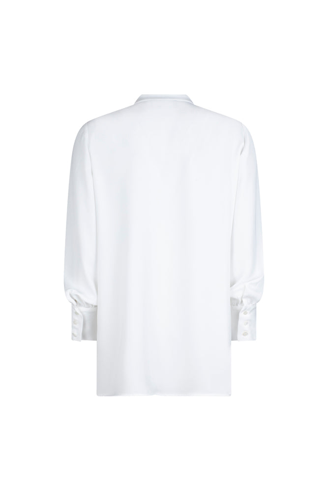 Camicia donna NY over in techno satin color latte
