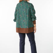 Camicia Paris fantasia fiori fondo verde