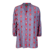 Camicia Vulcano san gallo azzurro e rosso