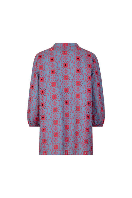 Camicia Vulcano san gallo azzurro e rosso