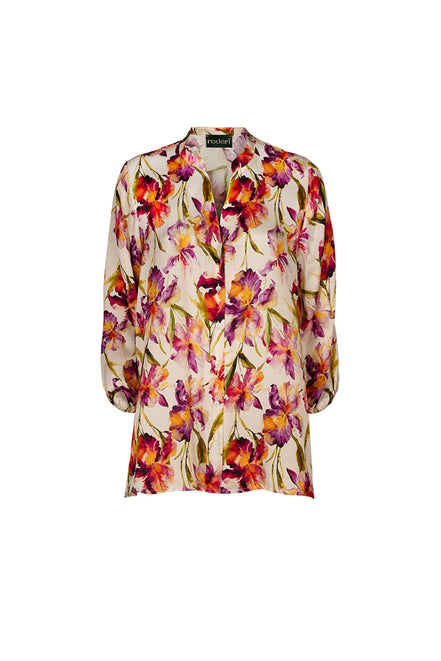 Camicia Vulcano fantasia seta ciclamino