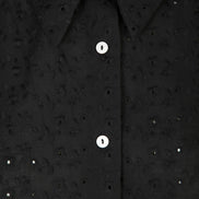 Camicia donna Torino in sangallo nero manica corta