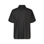 Camicia donna Torino in sangallo nero manica corta