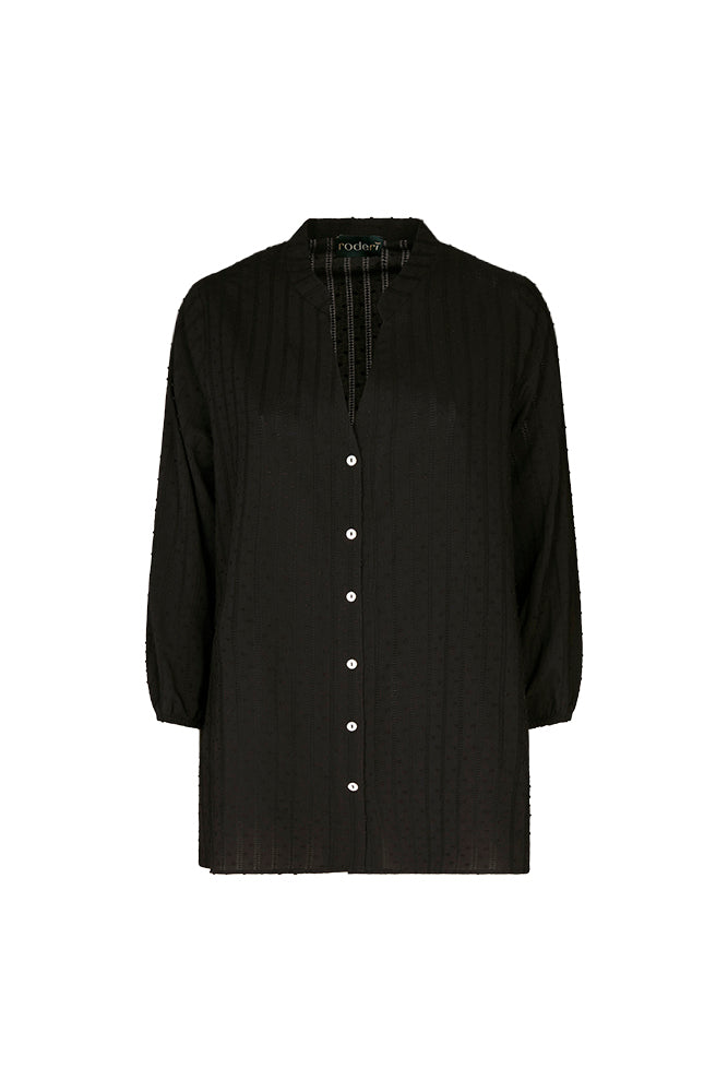 Camicia Vulcano nera in plumetis