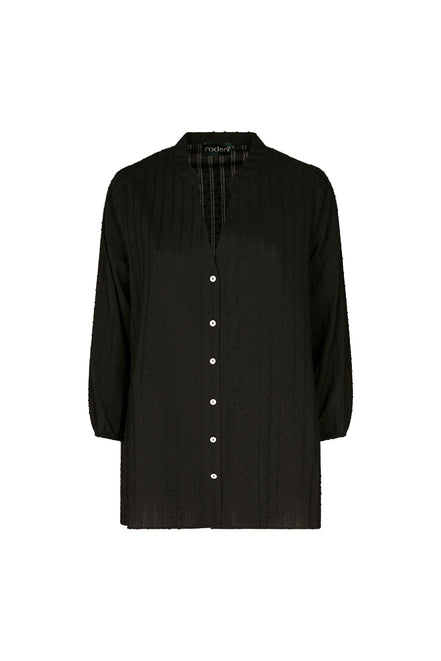 Camicia Vulcano nera in plumetis
