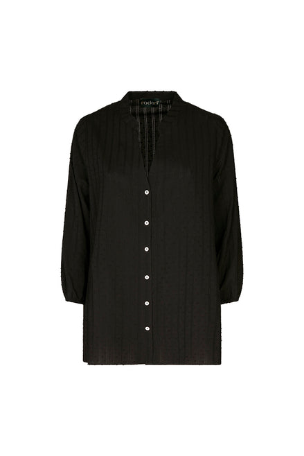 Camicia Vulcano nera in plumetis