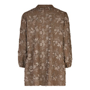 Camicia Vulcano ricamata tortora