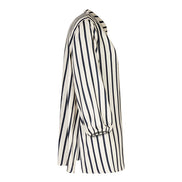 Camicia donna Vulcano a righe panna e blu in viscosa
