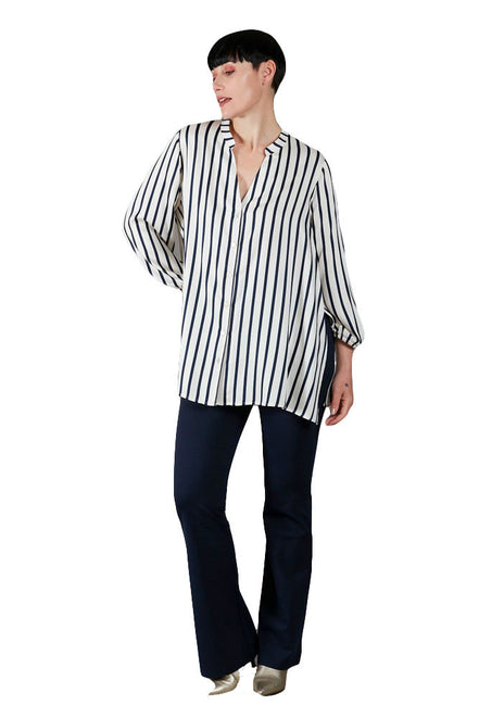 Panta Milano in punto milano cotone blu navy
