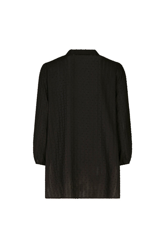 Camicia Vulcano nera in plumetis