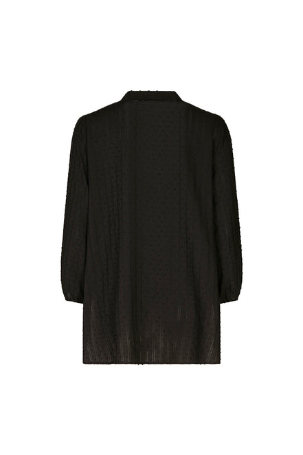 Camicia Vulcano nera in plumetis
