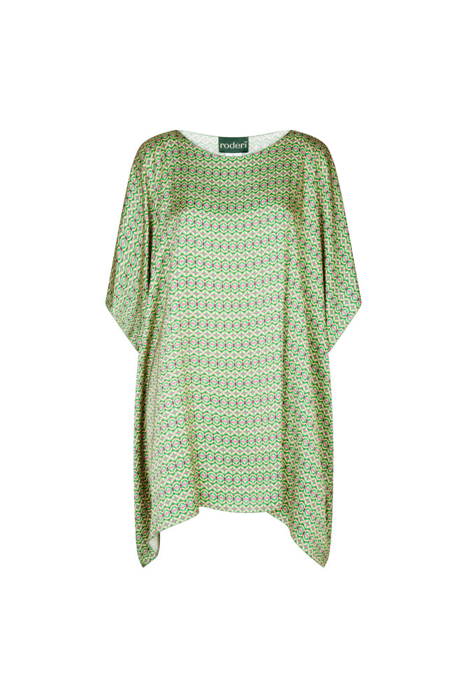 Camicia India fantasia optical verde fucsia