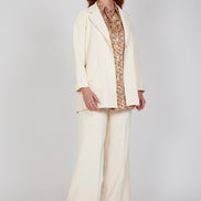 Panta Firenze crepe cady avorio con baschina