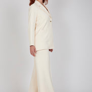 Panta Firenze crepe cady avorio con baschina