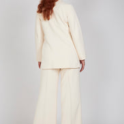 Panta Firenze crepe cady avorio con baschina