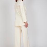 Panta Firenze crepe cady avorio con baschina