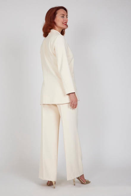 Panta Firenze crepe cady avorio con baschina