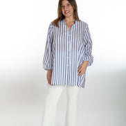 Camicia Vulcano riga bianca blu