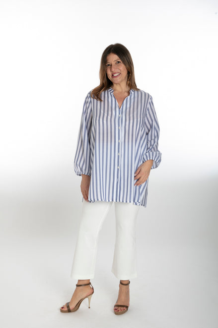 Camicia Vulcano riga bianca blu