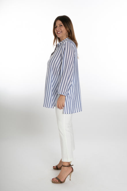 Camicia Vulcano riga bianca blu