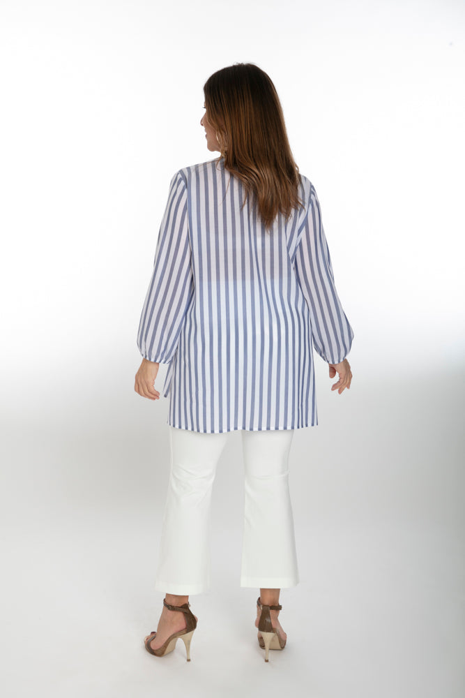 Camicia Vulcano riga bianca blu