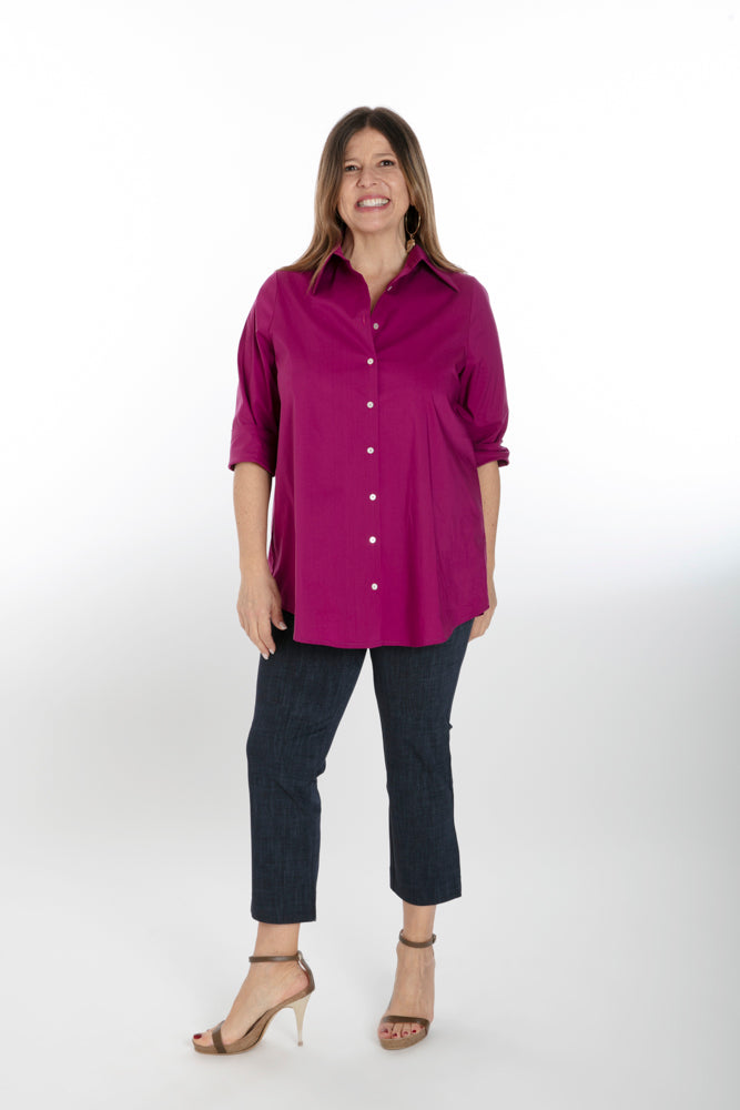 Camicia Milano cotone ciclamino