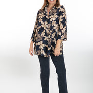 Camicia Milano fantasia fiori blu e vino