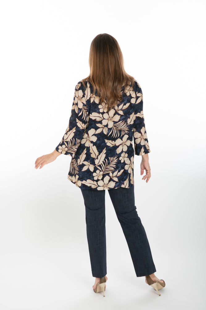 Camicia Milano fantasia fiori blu e vino