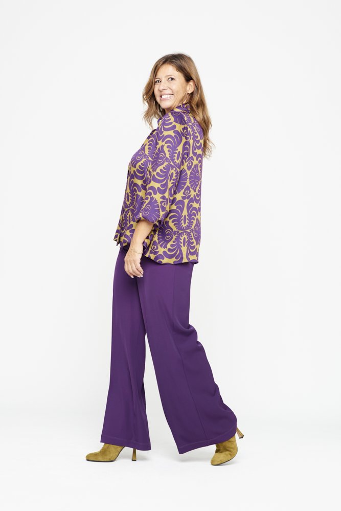 Camicia London disegno viola