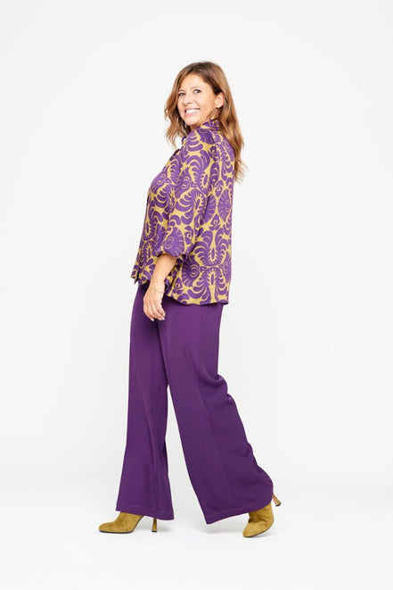 Camicia London disegno viola