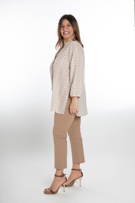 BB Trousers in Latte Cotton with Baschina Waistband