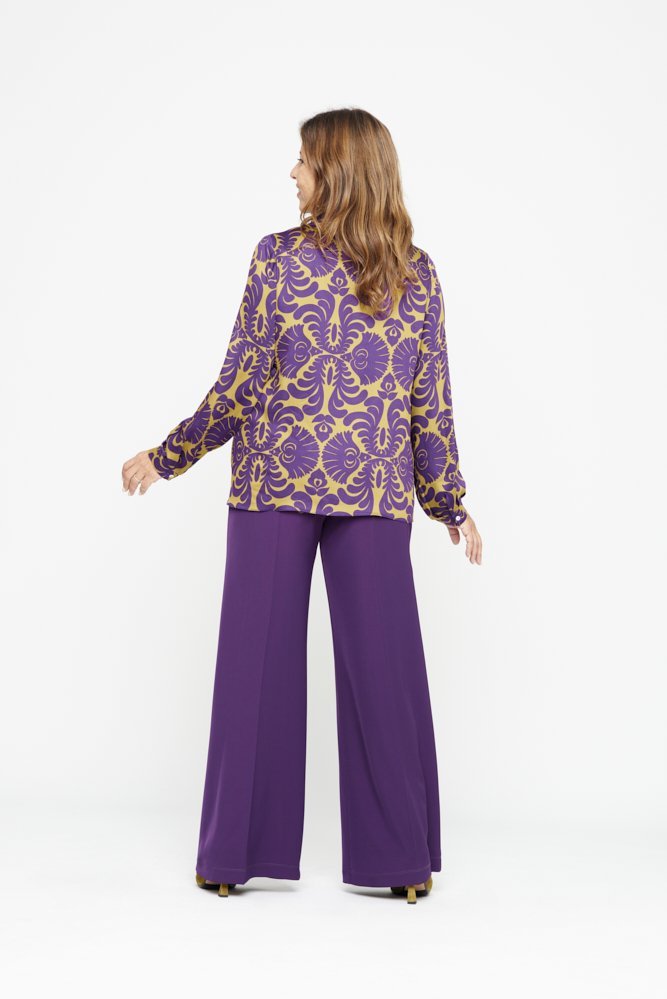 Camicia London disegno viola