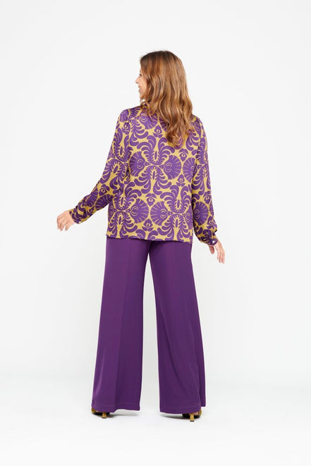 Camicia London disegno viola